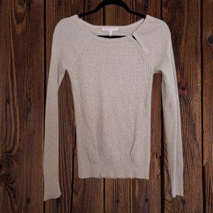 Fitted tan sweater with hook closure Victoria's Secret Size Small